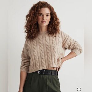 Madewell Cable Knit Sweater in Beige